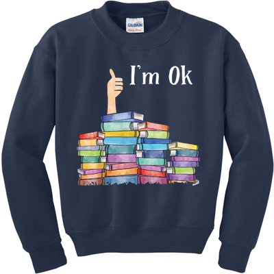 Reading Book Lovers I'm Ok National Book Lovers Day Kids Sweatshirt