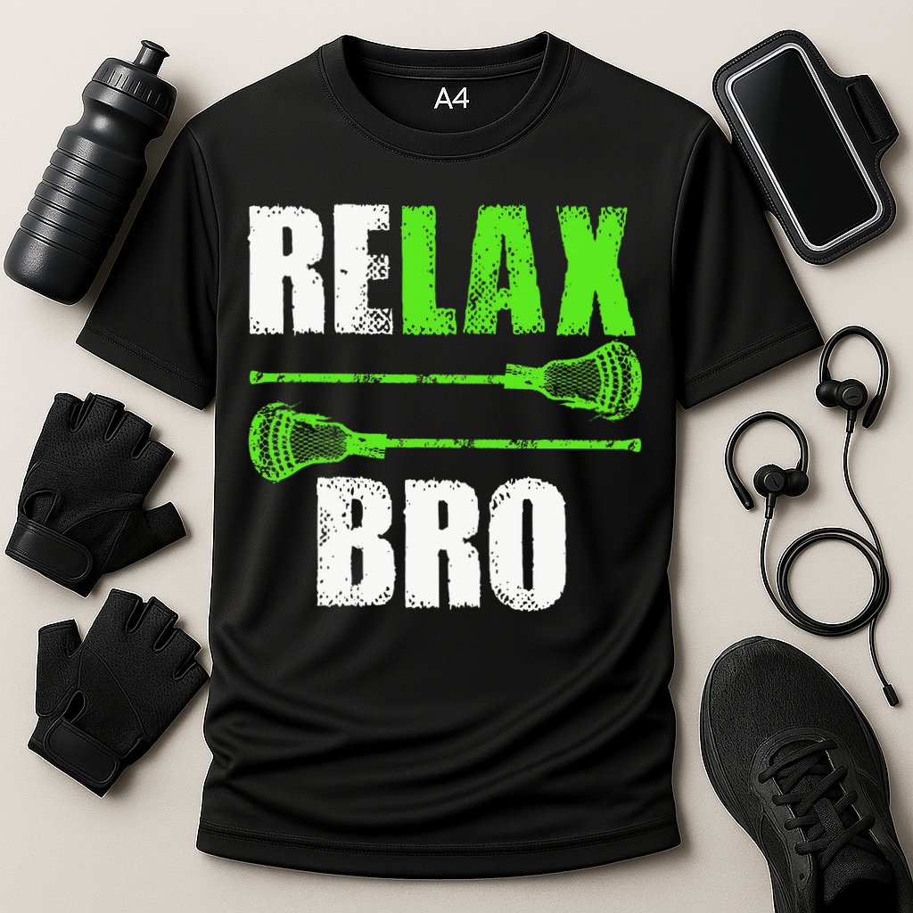 Relax Bro Lacrosse Sports Team Game Cooling Performance Crew T-Shirt
