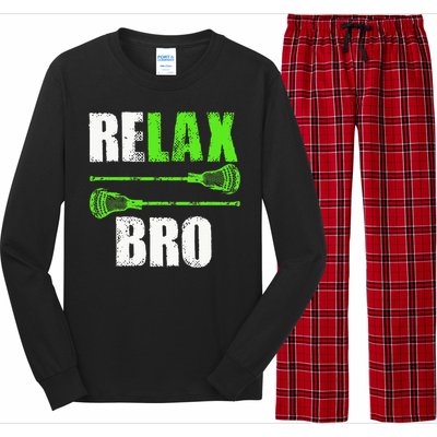 Relax Bro Lacrosse Sports Team Game Long Sleeve Pajama Set