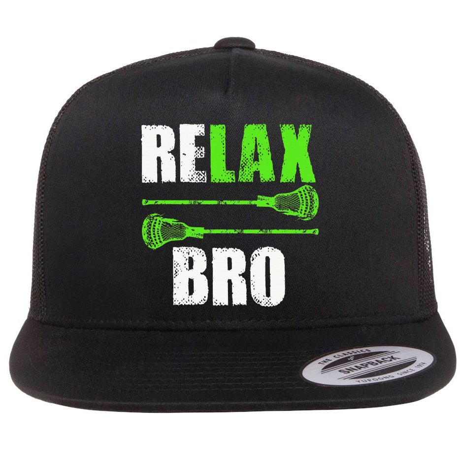 Relax Bro Lacrosse Sports Team Game Flat Bill Trucker Hat