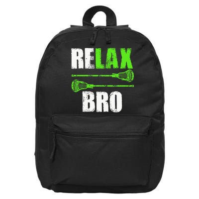 Relax Bro Lacrosse Sports Team Game 16 in Basic Backpack