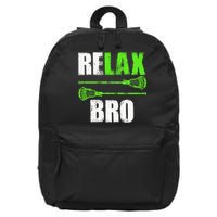 Relax Bro Lacrosse Sports Team Game 16 in Basic Backpack