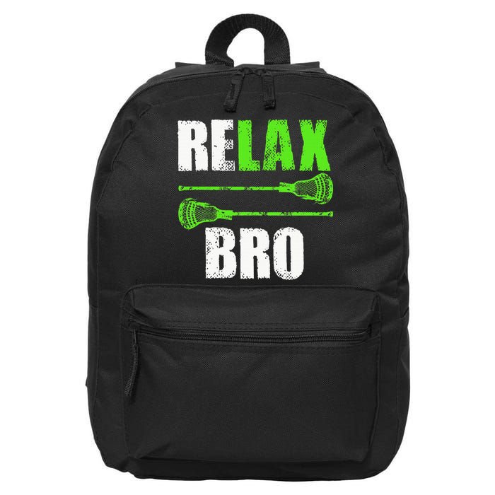 Relax Bro Lacrosse Sports Team Game 16 in Basic Backpack