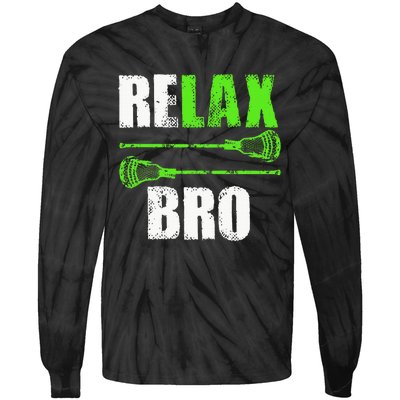 Relax Bro Lacrosse Sports Team Game Tie-Dye Long Sleeve Shirt