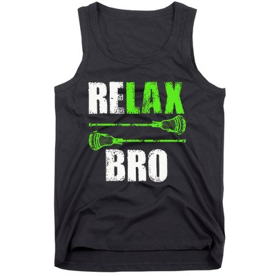 Relax Bro Lacrosse Sports Team Game Tank Top