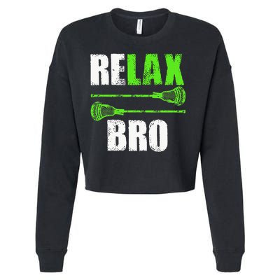 Relax Bro Lacrosse Sports Team Game Cropped Pullover Crew