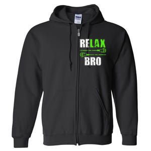 Relax Bro Lacrosse Sports Team Game Full Zip Hoodie