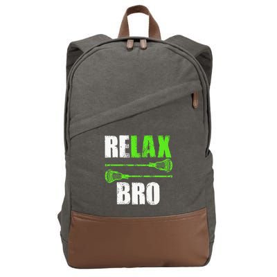 Relax Bro Lacrosse Sports Team Game Cotton Canvas Backpack