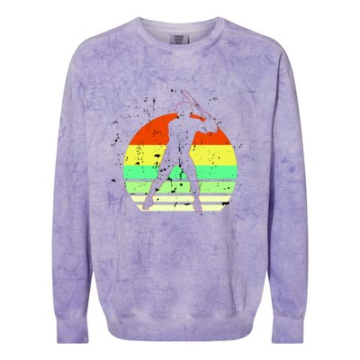 Retro Baseball Logo Colorblast Crewneck Sweatshirt