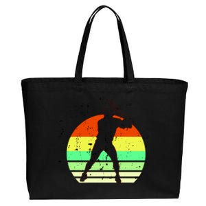 Retro Baseball Logo Cotton Canvas Jumbo Tote