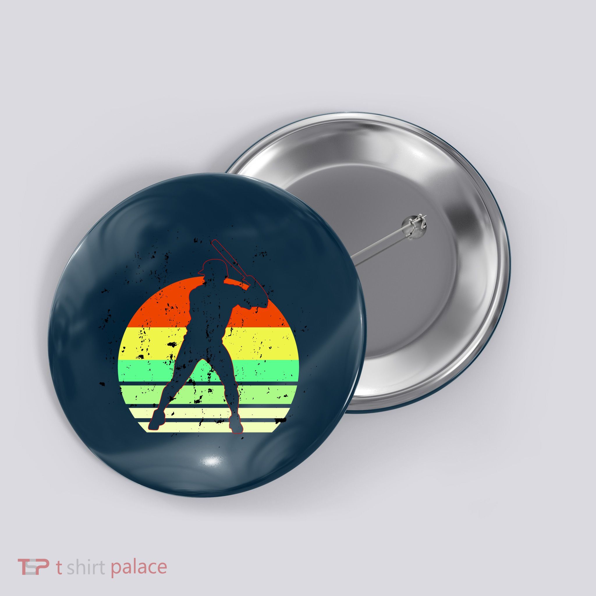 Retro Baseball Logo Button