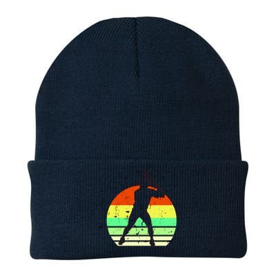 Retro Baseball Logo Knit Cap Winter Beanie