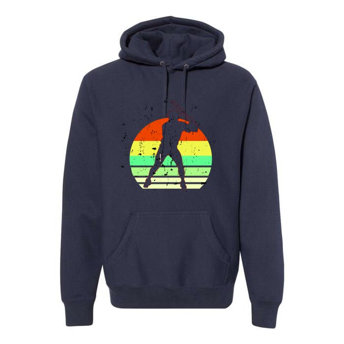 Retro Baseball Logo Premium Hoodie