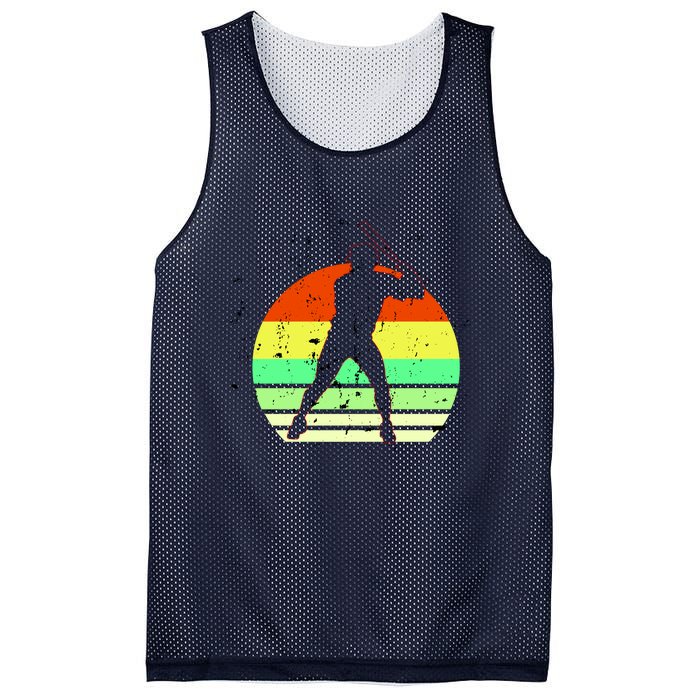 Retro Baseball Logo Mesh Reversible Basketball Jersey Tank