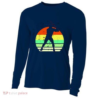Retro Baseball Logo Cooling Performance Long Sleeve Crew