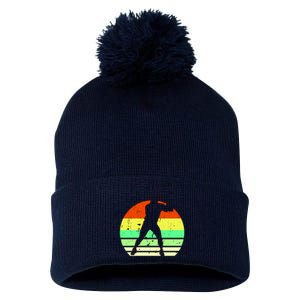 Retro Baseball Logo Pom Pom 12in Knit Beanie