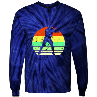 Retro Baseball Logo Tie-Dye Long Sleeve Shirt