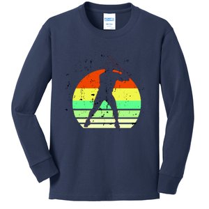 Retro Baseball Logo Kids Long Sleeve Shirt