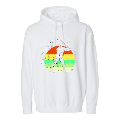 Retro Baseball Logo Garment-Dyed Fleece Hoodie