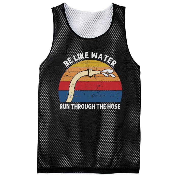 Retro Be Like Water Run Through The Hose Mesh Reversible Basketball Jersey Tank