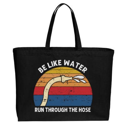 Retro Be Like Water Run Through The Hose Cotton Canvas Jumbo Tote