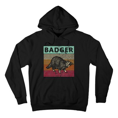 Retro Badger Love Honey Badgers Hoodie