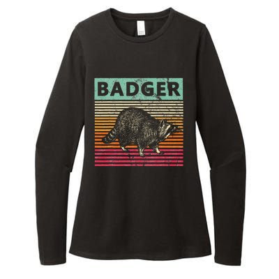 Retro Badger Love Honey Badgers Womens CVC Long Sleeve Shirt