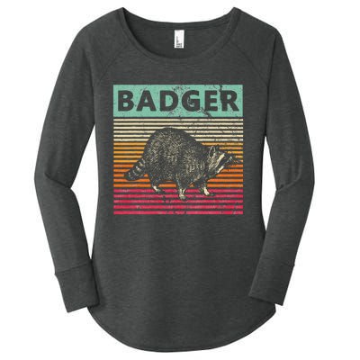 Retro Badger Love Honey Badgers Women's Perfect Tri Tunic Long Sleeve Shirt