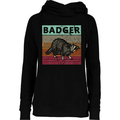 Retro Badger Love Honey Badgers Womens Funnel Neck Pullover Hood