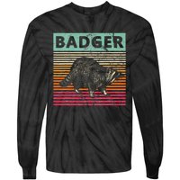 Retro Badger Love Honey Badgers Tie-Dye Long Sleeve Shirt