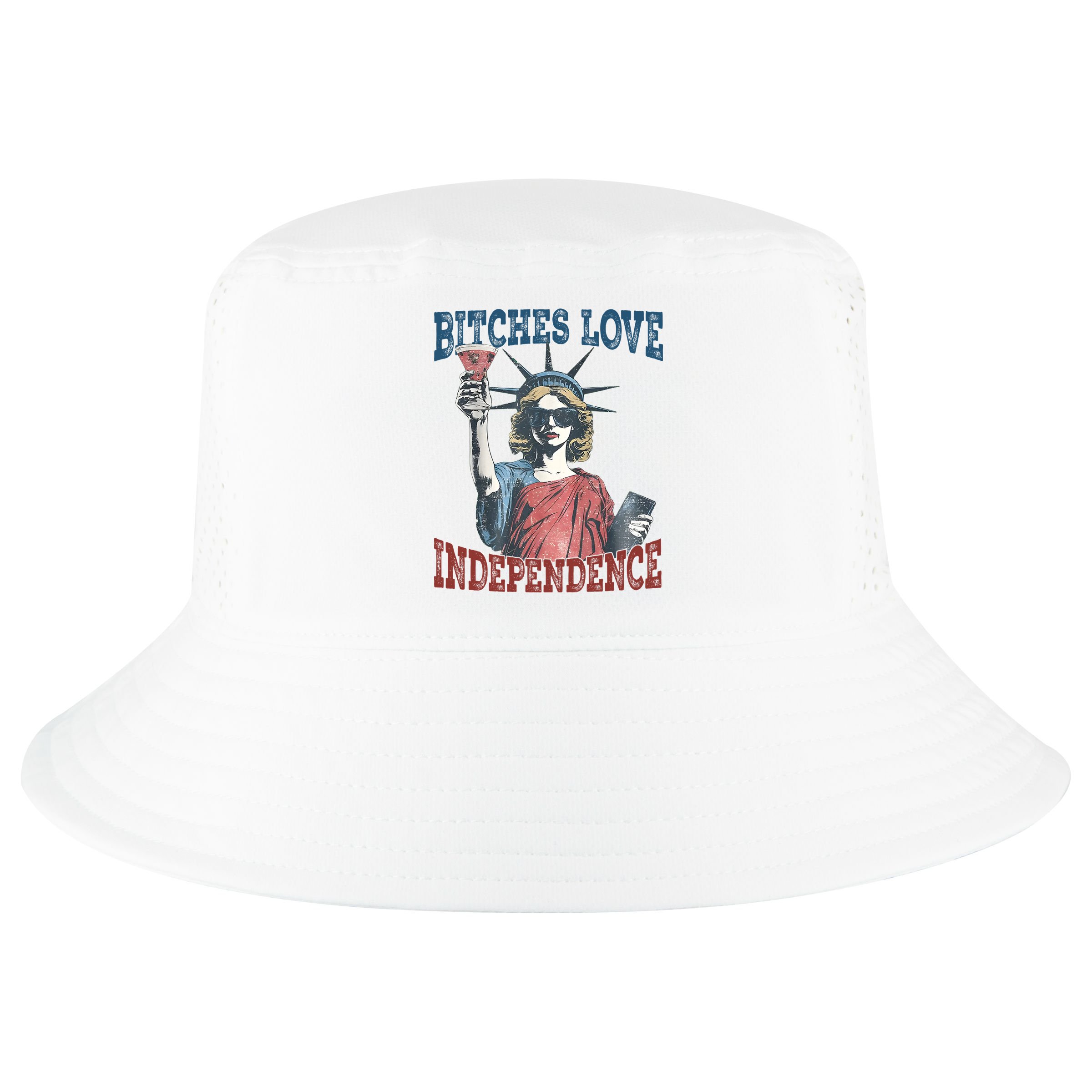 Retro Bitches Love Independence Funny Cool Comfort Performance Bucket Hat