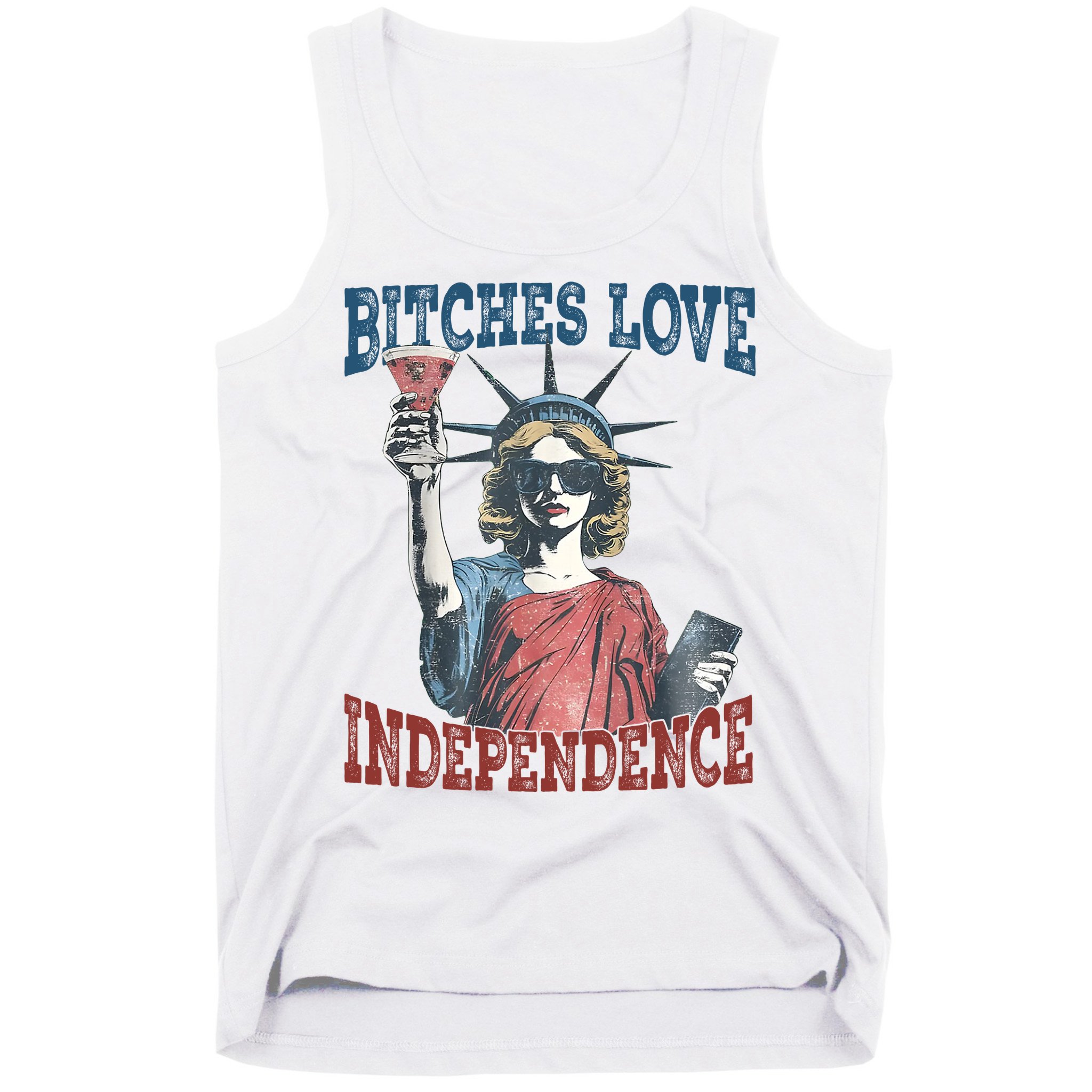 Retro Bitches Love Independence Funny Tank Top