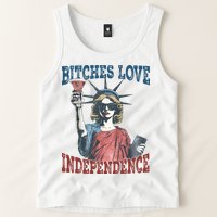 Retro Bitches Love Independence Funny Tank Top