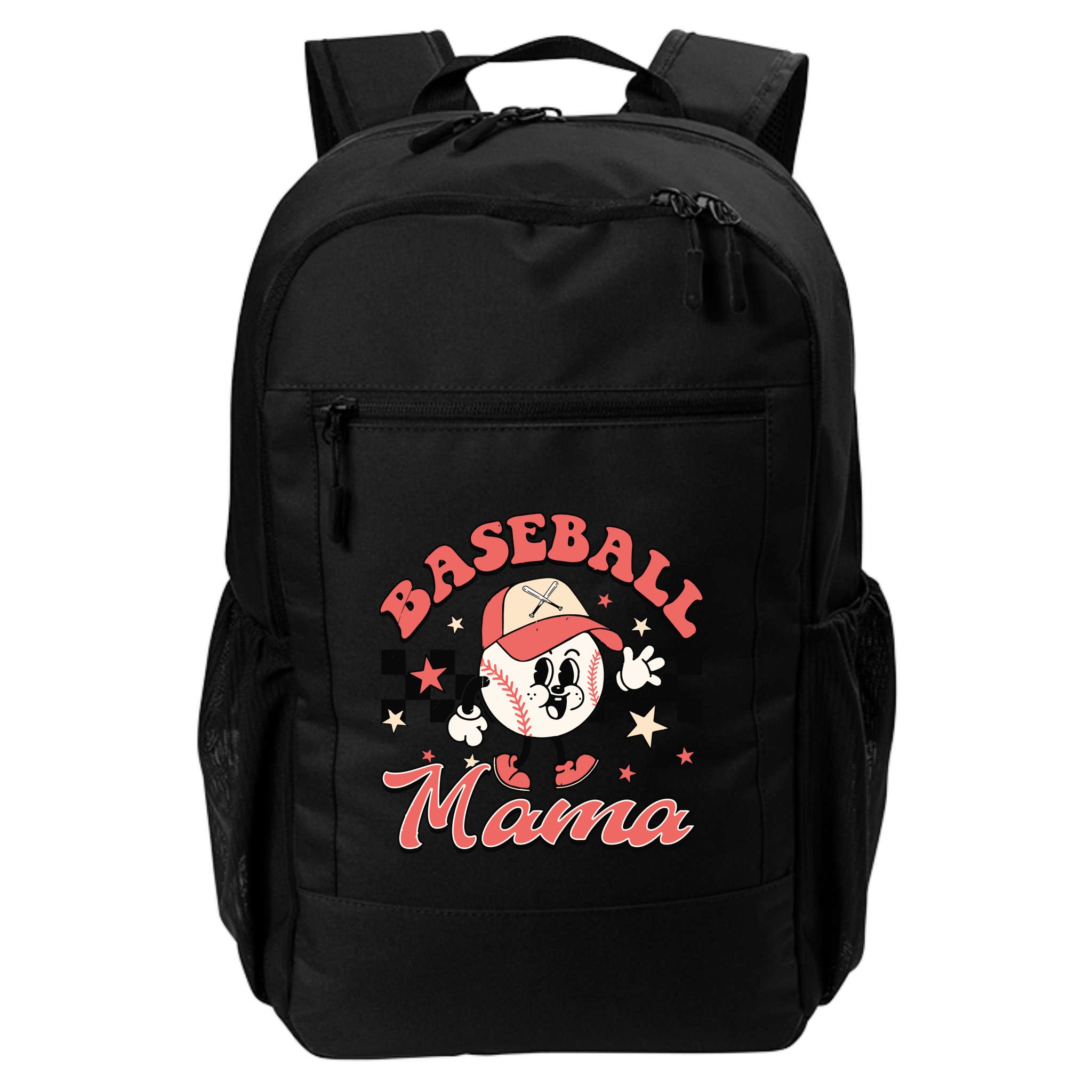 Retro Baseball Mama Hat Checkered Backpack