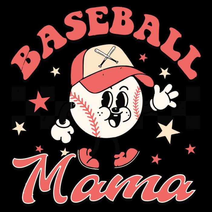 Retro Baseball Mama Hat Checkered Drawstring Bag