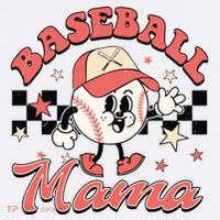 Retro Baseball Mama Hat Checkered Kids T-Shirt