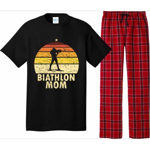 Retro Biathlon Mom Wintersport Cross Country Skiing Biathlon Funny Gift Pajama Set