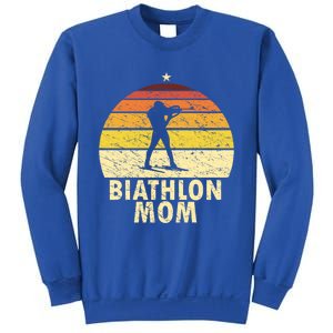 Retro Biathlon Mom Wintersport Cross Country Skiing Biathlon Funny Gift Sweatshirt