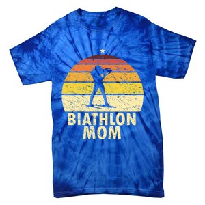 Retro Biathlon Mom Wintersport Cross Country Skiing Biathlon Funny Gift Tie-Dye T-Shirt