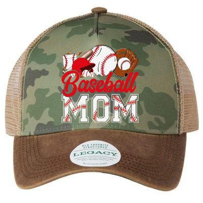 Retro Baseball Mom Mama Baseball Life Softball Life Game Day Legacy Tie Dye Trucker Hat