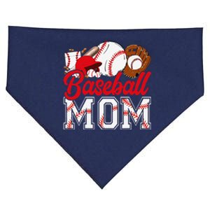 Retro Baseball Mom Mama Baseball Life Softball Life Game Day USA-Made Doggie Bandana