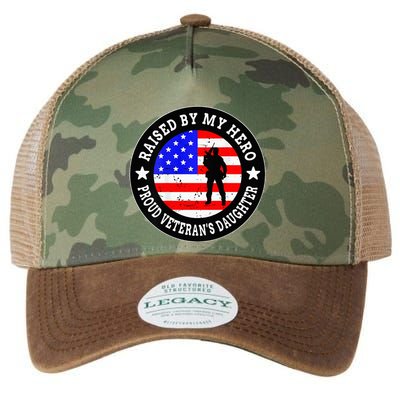 Raised By My Hero VeteranS Daughter Legacy Tie Dye Trucker Hat