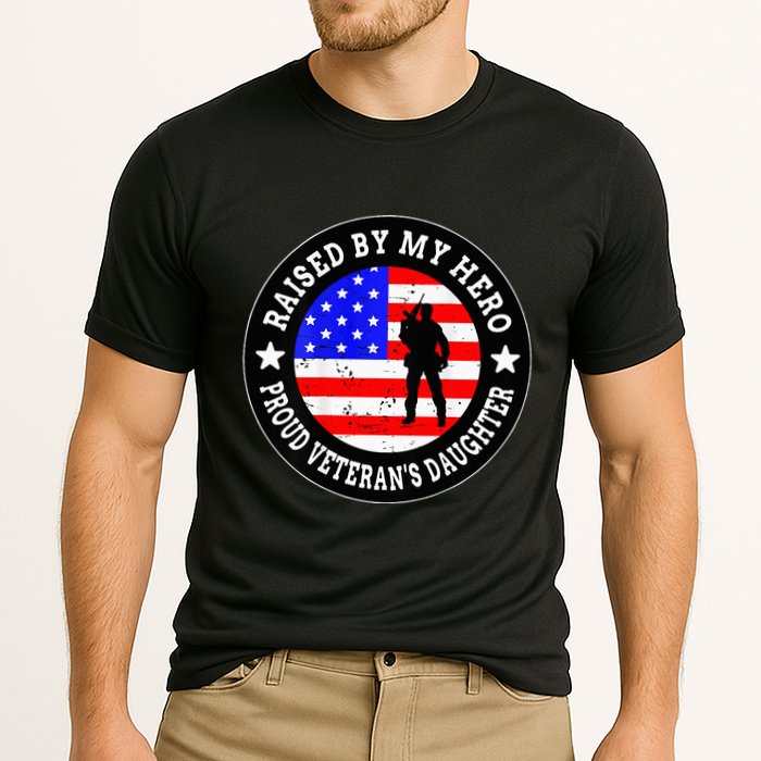 Raised By My Hero VeteranS Daughter Cooling Performance Crew T-Shirt