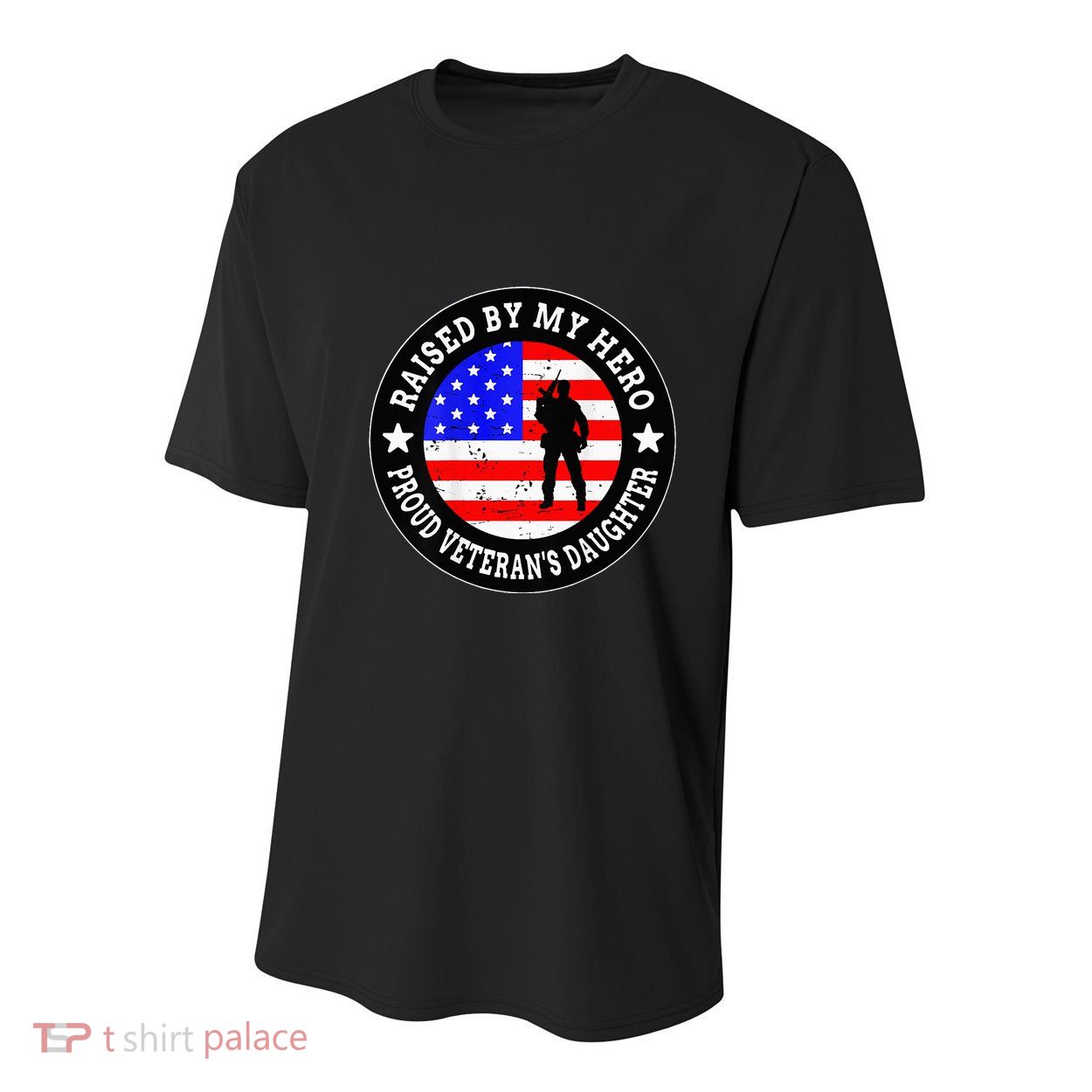 Raised By My Hero VeteranS Daughter Youth Performance Sprint T-Shirt