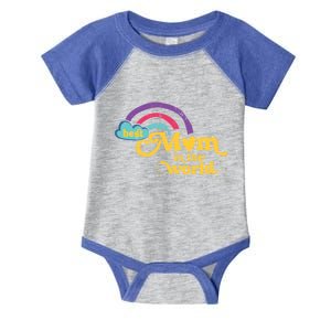 Retro Best Mom In The World With Heart Rainbow Mothers Day Gift Infant Baby Jersey Bodysuit