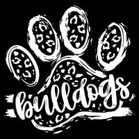 Retro Bulldogs Mascot School Spirit Leopard Print Paw Sports Tall T-Shirt