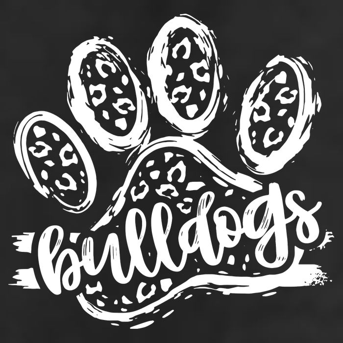 Retro Bulldogs Mascot School Spirit Leopard Print Paw Sports Hat