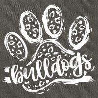 Retro Bulldogs Mascot School Spirit Leopard Print Paw Sports Cotton Canvas Backpack