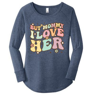 Retro But Mommy I Love Her Groovy Happy Parents Day Cool Gift Women's Perfect Tri Tunic Long Sleeve Shirt