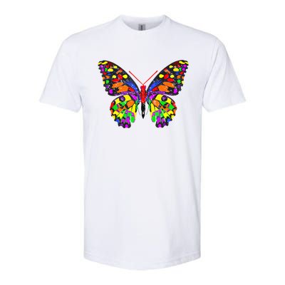 Rainbow Butterflies Monarch Butterfly Softstyle CVC T-Shirt